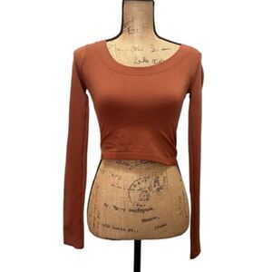Intimately Free People Seamless Crop Top Long Sleeve Burnt Orange‎ Size M/L